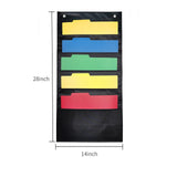 Hanging Wall File Large 5 Pockets Storage Pocket Chart with 2 Hangers Folder Holder Document Organizer for Home