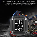 Infitary Wireless USB Charging TPMS for Motorcycle with 2 External Sensors Digital Display Tire Pressure System