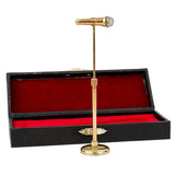 3.15-5.12Inch Adjustable Miniature Microphone Mini Musical Instrument Model 1:12 Dollhouse Display Home Decoration