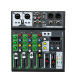 Portable Mixing Console Ns-6Bt Audio Mixer 4 Channel Usb Sound Card Interface Console 48V Phantom Power for Home Studio Live