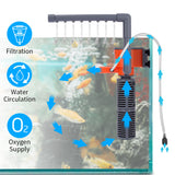 3W/5W 3-in-1 Mini Aquarium Sponge Oxygen Supply Quiet Air Pump Filter for All Small Fish Tank