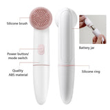 Pore Cleaner Vibration Beauty Instrument Small Fresh Battery 2 In 1 Household Portable Electric Silicone Facial Cleanser