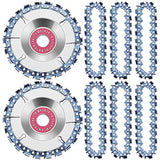 1 Set 5/8 Inch Wood Carving Chain Disc 4 Inch 22 Teeth Saw Blade Wood Carving Disc + 6 Replacement Saw Chains