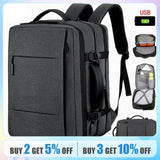 Classic Travel Men Business School Expandable USB Bag Large Capacity Laptop Waterproof Fashion Backpack