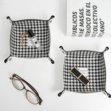 Foldable PU Leather Desktop Storage Tray For Coin Trinket Multifunctional Home Decoration Accessories Organizer