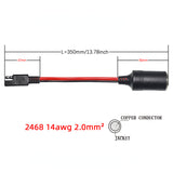Female 14 AWG with Polarity Reverse Adapter Car Chargers Cigarette Lighter To SAE Cable 30cm