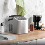 Portable Countertop Ice Cube Maker - Self-Cleaning, Makes 9 Cubes in 6 Minutes, 26.5 lbs/24 Hrs for Home, Kitchen, Party