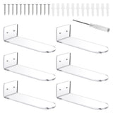 6 Pack Floating Shees,Transparent Acrylic Wall Mounted Shoe Shees,for Display Collectible Shoe&Sneaker