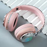 Flashing LED Wireless 5.0 Headphones Bluetooth Gaming Earbuds with Mic TF Slot Kid Girl Stereo Music Headset Phone Earphones