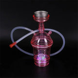 CRUSHER Cute Car Acrylic Hookah Smoking Cup with LED Light Metal Tobacco Bowl Water Pipe Narguile Complete Portable Party