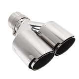 Exhaust Tail Pipe Mirror Polishing Reduce Noise Dual Exhaust Tip 304 Stainless Steel 63mm ID 89mm OD Universal for Automobiles