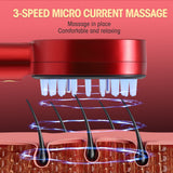EMS Electric Comb Vibration Red Blue Light Therapy Growth Massage Scalp Brush Anti Hair Loss Liquid Oil Applicator