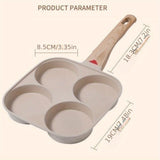 1pc Non-Stick Egg Frying Pan, 2/4 Holes Pancake Pan, Mini Pancakes Fried Egg Burger Pan, Omelet Tray, Cookware, Kitchenware