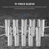 11 pcs 1/4 inch Drive Deep Set CRV Hand Tools 6 Point Long Socket Hex Repair Tool