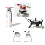 Camping Stove Adapter Aluminum Alloy Gas Tank Conversion Head for Outdoor Picnic BBQ