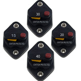 12-32V Circuit Breaker Trolling Motor Car Marine Boat Stereo Audio Inline Inverter Waterproof with Manual Reset Switch Fuse 20A