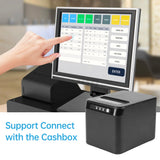 80mm Receipt ESC/POS Thermal Printer Desktop Direct Print USB+LAN Connection High Efficiency w/ Auto Cutter Large Paper