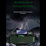 Waterproof Solar Powered Emergency Radio Camping Hand Crank Power Bank