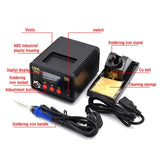 220V Digital Display SMD Station 60W Soldering Iron Ceramic Heating Element Motherboard BGA Rework Repair Welding Tool