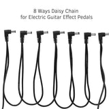 1 Way/ 8 Ways Right Angle Daisy Chain Line Cable 18V 2A for Guitar Effects Pedals Power Supply