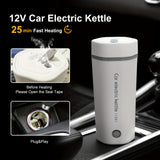 1pc 12V Car Electric Travel Kettle, 12V Car Portable Electric Tea Coffee Kettle, Water Heater Auto Shut-Off, Stainless Steel 304 Liner,
