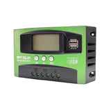 MPPT Solar Charge Controller 12V 24V Dual USB LCD Display Auto Cell Panel Charger Regulator with Load 30A 40A 50A 60A 80A 100A