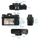 4K Digital For Photography and Video Auto focus Anti-Shake 48MP Compact Vlogging Camera 3' '180°Flip Screen with Flash
