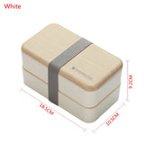 Japanese Double Layer Lunch Box Wooden Lid Microwave Bento Box  Picnic Food Storage Container Dinnerware Set High Capacity