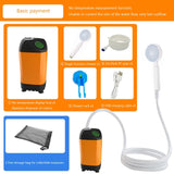 Outdoor Electric Pump Portable Camping Shower 4800mAh IPX7 Waterproof Temperature Display for Backpacking Travel Beach