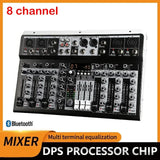 Audio Mixer Sound 2x Mono Stereo Input Professional 4 Channel Digital Mi Console for DJ Studio Stage Performance