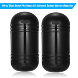 Wired Dual Beam Photoelectric Infrared Sensor Barrier Detector 100M Tamper Output for Park Gate Burglar Alarm System