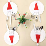 Hat Fork Knife Cutlery Decorations for Home Merry 2023 Christmas Tableware Bag Holder