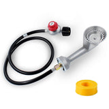 High Pressure Cast Iron Round Burner Headband 0-20 PSI Adjustable Propane Regulator Hose Replacement