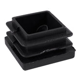 40 Pcs Plastic Square Blanking End Caps Tube Inserts X 25Mm