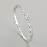 Women's Fashion Novel Double Layer Cross Heart Silver Bracelet