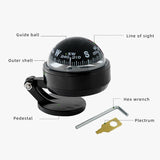 Mini Electronic Navigation Camping Gear Small Guide Ball For Marine Boat Vehicle Car Compass Black