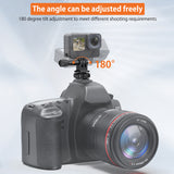 VRIG AC24 Sports Camera Cold Shoe Adapter 180° Adjustable with 1/4 Inch Screw Hole Tripod Mount for GoPro Hero 12/11/10/9