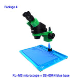 Trinocular Stereo Binocular 7-45X Continuous Zoom Microscope Magnifier for Phone PCB Electronic Repair Device RL-M3
