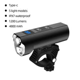 OFFBONDAGE Bicycle Light Rainproof Flashlight USB Rechargeable LED 1600 Lumens MTB Road Front Lamp Bike Accessories