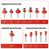 24pcs Woodworking Milg 6mm Shank Trimming hine Fillet Chamfer Slotting Cutter Router Bit Set Carpentry Accessory