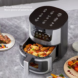 1250W Oil Free LED Touch Panel Fryer Toaster Oven Combo - With Presets for Roast, Bake, Broil, and Air Fry.