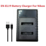 EN-EL19 LCD USB Dual Battery Charger For Nikon S3100 S3600 S3700 S4100 S4150 S4200 S4400 S5300 Digital Camera