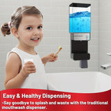 1pc Automatic Mouthwash Dispenser Touchless 700mL(23.67 Oz), Wall Mounted Mouthwash Dispenser For Bathroom With Magnetic Cups, No Drilling, Perfect For Family, Bathroom Accessories