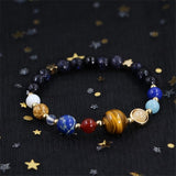 The Ruler Of The Universe And Galaxy 8 Planets Blue Sandstone Bracelet