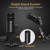 Dynamic XLR PC Microphone All Metall Gaming Broadcast Recording Streaming Works for Audio Interface Sound Card Mixer PD100