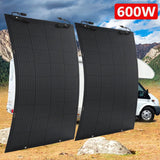 600W/300W Solar Panel Kit - 18V Flexible Cell Energy Charger Solar Plate for Camping, Yacht, Motorhome, Car, RV, Boat, Caravan