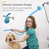 Slip-on Dog Wash Attachment Pet Shower Hose Showerhead Sink 5FT Fits Up to 6 Inch Diameter Head (NOT for Tub Water Tap)