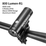 ESLNF Bike Rainproof 400\800Lumen Bicycle Front Light USB Charge 4000mAh IPX6 Waterproof LED Headlight Cycg Flashlight