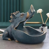 1pc Entryway Key Organiser, Doorway Arrangement Storage Tray Shelf, Desktop Remote Control Storage Scandinavian American Hippopotamus, For Desktop Storage Sundries