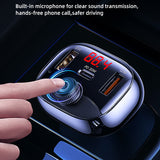 50W Car MP3 Bluetooth 5.0 FM Transmitter 3 Ports Fast Charger Digital Display Wireless Modulator USB Car Kit